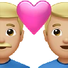 Couple With Heart: Man, Man, Medium-Light Skin Tone Emoji 👨🏼‍❤️‍👨🏼 image - Apple style