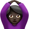 Woman Gesturing Ok: Dark Skin Tone Emoji 🙆🏿‍♀️ image - Apple style
