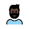Man: Dark Skin Tone, Beard Emoji 🧔🏿‍♂️ image - OpenMoji style