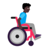Man In Manual Wheelchair Facing Right: Dark Skin Tone Emoji 👨🏿‍🦽‍➡️ image - Microsoft Classic 2D style