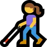 Woman With White Cane Emoji 👩‍🦯 image - Microsoft Windows 10 Segoe UI Emoji style