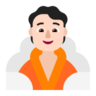 Person In Steamy Room: Light Skin Tone Emoji 🧖🏻 image - Microsoft Classic 2D style