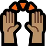 Raising Hands: Medium Skin Tone Emoji 🙌🏽 image - Microsoft Windows 10 Segoe UI Emoji style