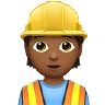 Construction Worker: Medium-Dark Skin Tone Emoji 👷🏾 image - Apple style