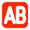 Ab Button (Blood Type) Emoji 🆎 image - SoftBank style