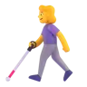 Woman With White Cane Emoji 👩‍🦯 image - Microsoft 3D Fluent style