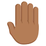 Raised Back Of Hand: Medium-Dark Skin Tone Emoji 🤚🏾 image - EmojiTwo style