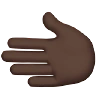 Leftwards Hand: Dark Skin Tone Emoji 🫲🏿 image - Apple style