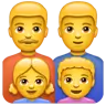 Family: Man, Man, Girl, Boy Emoji 👨‍👨‍👧‍👦 image - WhatsApp style