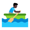 Man Rowing Boat: Dark Skin Tone Emoji 🚣🏿‍♂️ image - Microsoft Classic 2D style