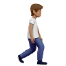 Person Walking Facing Right: Medium Skin Tone Emoji 🚶🏽‍➡️ image - Apple style
