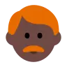 Man: Dark Skin Tone, Red Hair Emoji 👨🏿‍🦰 image - Tossface style