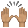 Raising Hands: Medium Skin Tone Emoji 🙌🏽 image - Huawei Harmony OS style