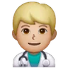 Man Health Worker: Medium-Light Skin Tone Emoji 👨🏼‍⚕️ image - Samsung style