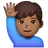 Man Raising Hand: Medium-Dark Skin Tone