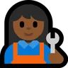 Woman Mechanic: Medium-Dark Skin Tone Emoji 👩🏾‍🔧 image - Microsoft Windows 10 Segoe UI Emoji style