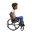Person In Manual Wheelchair Facing Right: Medium-Dark Skin Tone