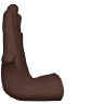 Leftwards Pushing Hand: Dark Skin Tone Emoji 🫷🏿 image - Apple style