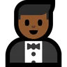 Person In Tuxedo: Medium-Dark Skin Tone Emoji 🤵🏾 image - Microsoft Windows 10 Segoe UI Emoji style