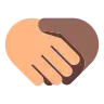 Handshake: Medium-Light Skin Tone, Medium-Dark Skin Tone Emoji 🫱🏼‍🫲🏾 image - Tossface style