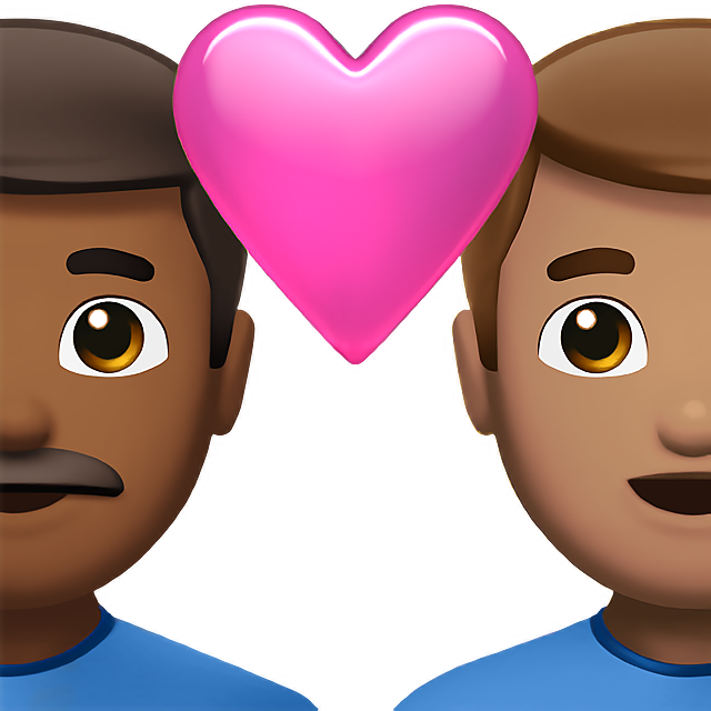 Couple With Heart: Man, Man, Medium-Dark Skin Tone, Medium Skin Tone