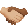 Handshake: Medium-Light Skin Tone, Medium-Dark Skin Tone Emoji 🫱🏼‍🫲🏾 image - Apple style