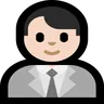 Man Office Worker: Light Skin Tone Emoji 👨🏻‍💼 image - Microsoft Windows 10 Segoe UI Emoji style