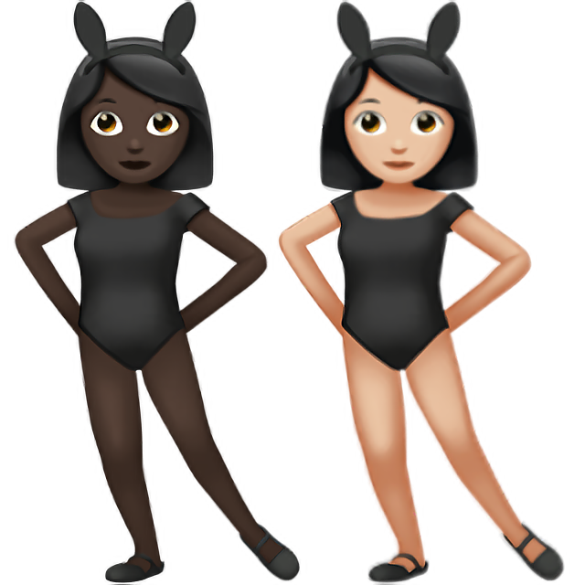 Women With Bunny Ears: Dark Skin Tone, Light Skin Tone