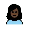Woman: Dark Skin Tone Emoji 👩🏿 image - OpenMoji style