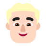 Man: Light Skin Tone, Blond Hair Emoji 👱🏻‍♂️ image - Microsoft Classic 2D style