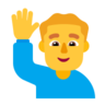 Man Raising Hand Emoji 🙋‍♂️ image - Microsoft Classic 2D style