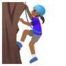 Woman Climbing: Medium-Dark Skin Tone Emoji 🧗🏾‍♀️ image - Google Noto Color style