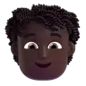 Person: Dark Skin Tone, Curly Hair Emoji 🧑🏿‍🦱 image - Microsoft 3D Fluent style