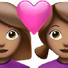 Couple With Heart: Woman, Woman, Medium Skin Tone Emoji 👩🏽‍❤️‍👩🏽 image - Apple style