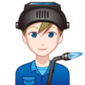 Man Factory Worker: Light Skin Tone Emoji 👨🏻‍🏭 image - Emojidex style
