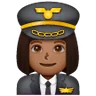 Woman Pilot: Medium-Dark Skin Tone Emoji 👩🏾‍✈️ image - Samsung style
