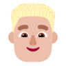 Man: Medium-Light Skin Tone, Curly Hair Emoji 👨🏼‍🦱 image - Microsoft Classic 2D style