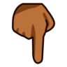 Backhand Index Pointing Down: Medium-Dark Skin Tone Emoji 👇🏾 image - Emojidex style