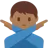 Man Gesturing No: Medium-Dark Skin Tone