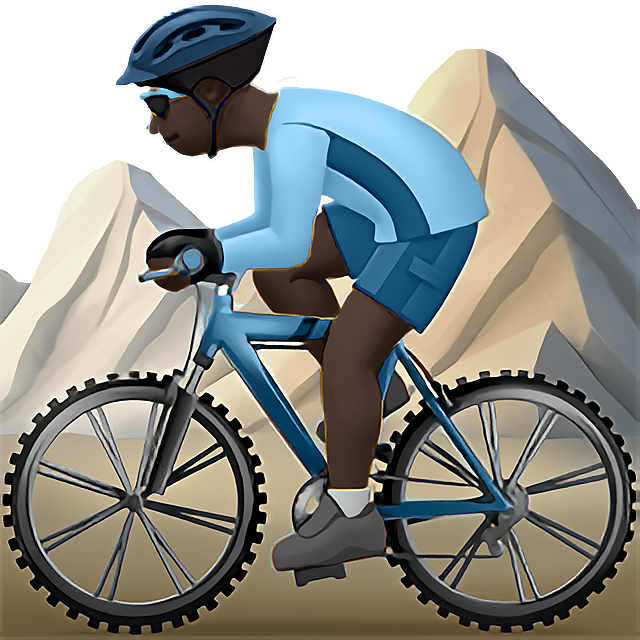 Man Mountain Biking: Dark Skin Tone