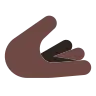 Palm Up Hand: Dark Skin Tone Emoji 🫴🏿 image - Tossface style