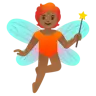 Fairy: Medium-Dark Skin Tone Emoji 🧚🏾 image - Google Noto Color style
