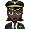 Woman Pilot: Dark Skin Tone Emoji 👩🏿‍✈️ image - Apple style