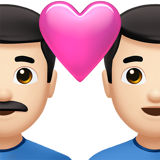 Couple With Heart: Man, Man, Light Skin Tone