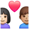 Couple With Heart: Woman, Man, Light Skin Tone, Medium Skin Tone Emoji 👩🏻‍❤️‍👨🏽 image - Samsung style