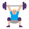 Man Lifting Weights: Medium-Light Skin Tone Emoji 🏋🏼‍♂️ image - Microsoft Classic 2D style