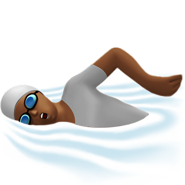 Person Swimming: Medium-Dark Skin Tone
