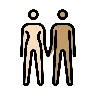 Woman And Man Holding Hands: Light Skin Tone, Medium Skin Tone Emoji 👩🏻‍🤝‍👨🏽 image - OpenMoji style