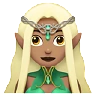 Woman Elf: Medium Skin Tone Emoji 🧝🏽‍♀️ image - Apple style