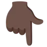 Backhand Index Pointing Down: Dark Skin Tone Emoji 👇🏿 image - Google Noto Color style